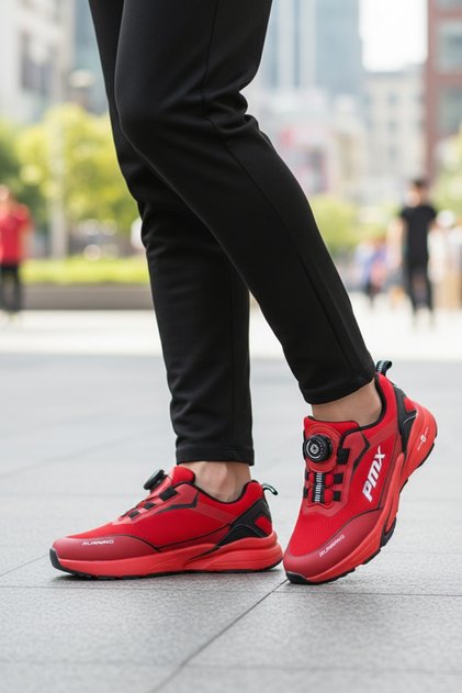 Boys' Red Color Smart Lace-Up Comfort Daily Sneaker Sports Shoes