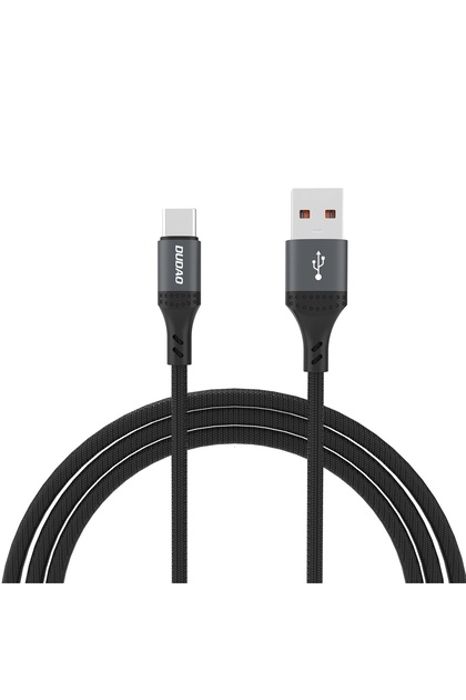 Cablu USB-C L3ST cu încărcare rapidă 5A, 1,2 m, împletit din nailon, negru