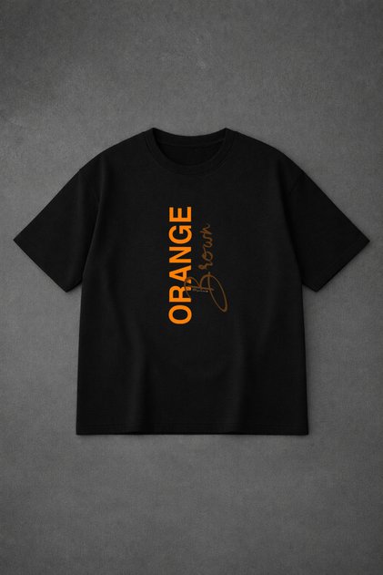 Unisex Oversized T-Shirt 100% Cotton Comfortable Fit Orange Printed Premium