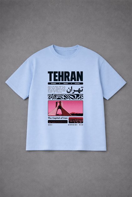 Iran's Capital Tehran B Printed O Oversized Cotton Unisex Tshirt - T-Shirt