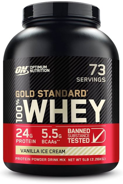 Optimum Nutrition 100% Gold Std Whey Vanilla Ice Cream 5Lb