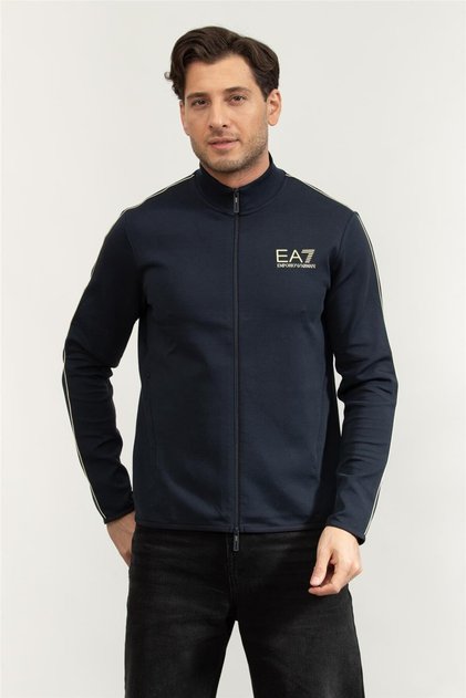 Erkek Fermuarlı Sweatshirt Mavi