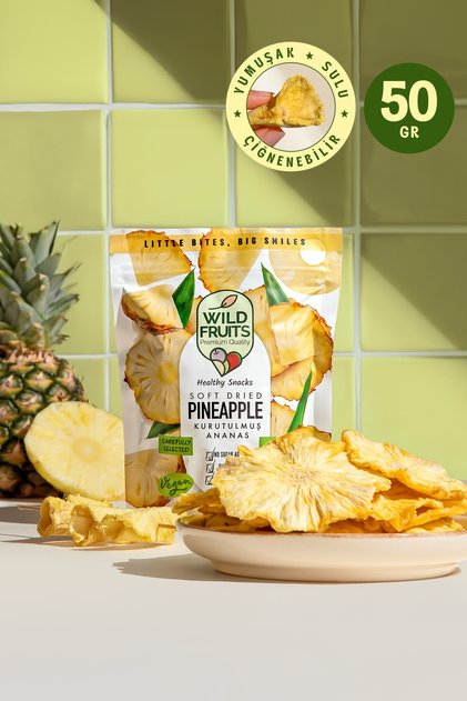 Dried Fruit Pineapple - Soft Dried, Loquat-Like Consistency, No Sugar Added, Vegan 50Gr