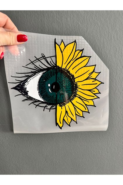 Iron-On Eye Sunflower Transfer Print Arma 20X19 cm