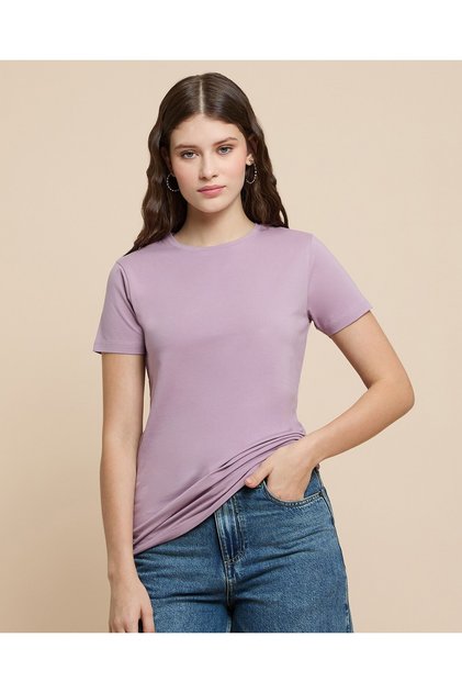 Solid T-Shirt with Crew Neck and Short Sleeves