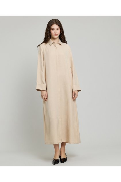 Solid Shirt Tunic with Long Sleeves