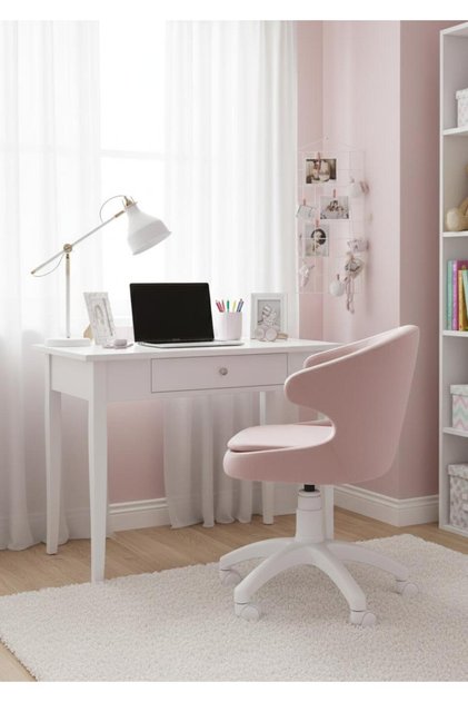 SANDALYE KOKET BEYAZ AYAKLI BABYFACE KUMAŞ SİLİNEBİLİR YETİKİN VE ÇOCUK ÇALIŞMA SANDALYESİ