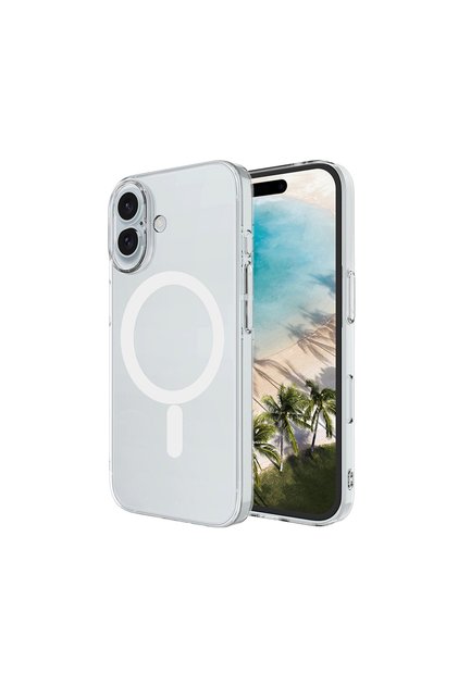 iPhone 16 İçin Uyumlu Kamera Korumalı M-Safe Şarj Özellikli Şeffaf Sert PC Kapak