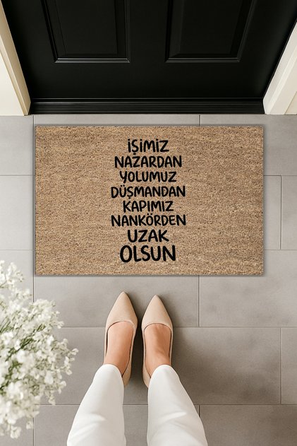Modern Digital Printing - Our Business Is Protected from the Evil Eye, We Are Protected from Enemies, We Are Protected from Fools - Doormat