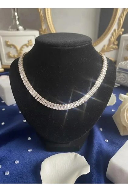 316L Steel Gold Color Can Be Both Bracelet and Necklace Cut Zircon Stone Waterway Women's Necklace