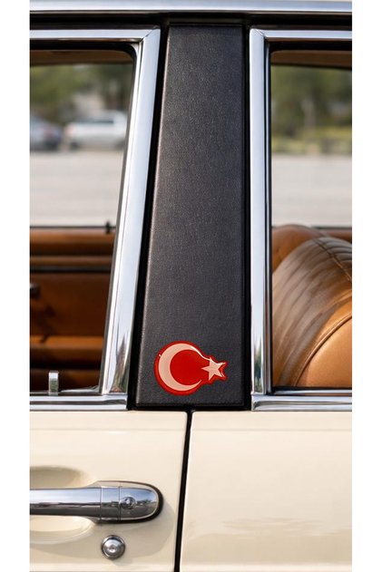 Turkish Flag Round Drop Sticker Label 3D Drop Silicone Coat of Arms Turkish Flag 2 Pieces 3.5X2.5Cm