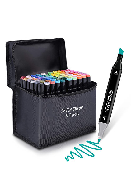 Dodocool 60'lı Çift Uçlu Touch Marker Art Tasarım Kalem Seti Çanta