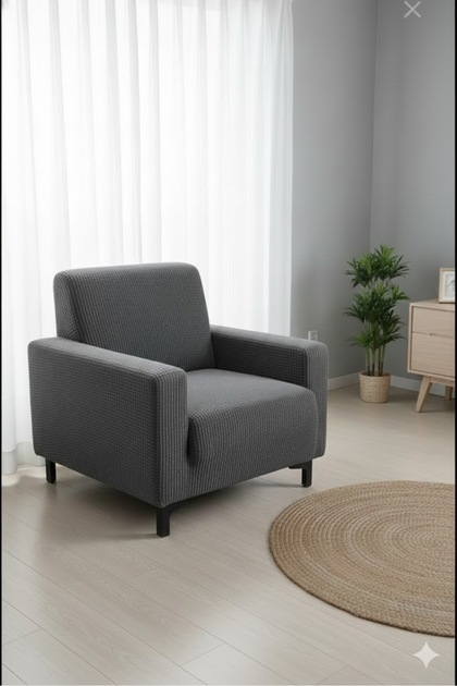 Bella Home Bamboo Stretch Checkered Single Sofa Cover