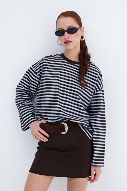 Addax Çizgili Uzun Kollu T-shirt B10622 - Fiyatı, Yorumları