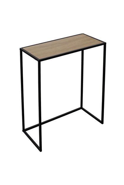 Masuta Auxiliara cu Cadru Metalic & Suprafata din MDF de Culoare Naturala 56x26x76cm