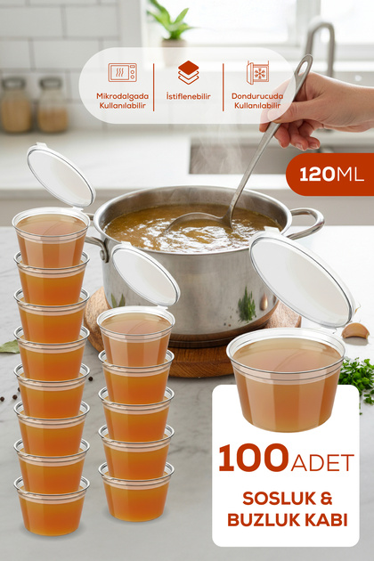 100-Piece Freezer-Safe Storage Containers – 120 ml Containers for Broth, Chicken Stock, Sauce, and Medicine Storage