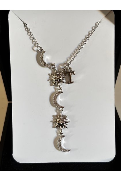 Steel Moon&Sun t Letter Women's Necklace