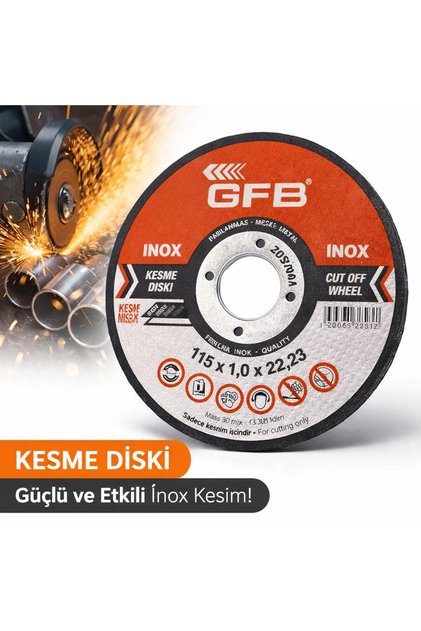 Metal Kesici Taş 115x1.0x22.23 Inox Kesme Taşı- 10 Adet