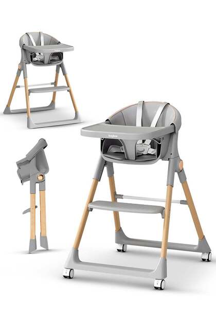 3-in-1 high chair with adjustable height & tray, 5-point safety harness for babies & toddlers