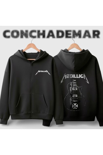 Metallica Printed Oversized 3 Thread Cotton Cardigan
