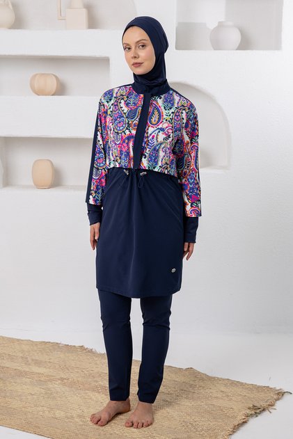 Helens Stretch Fabric Long Sleeve Hijab Swimsuit 1213