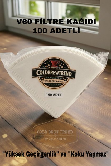 V60 Kahve Filtre Kağıdı 02 Numara 100 Adet - Beyaz