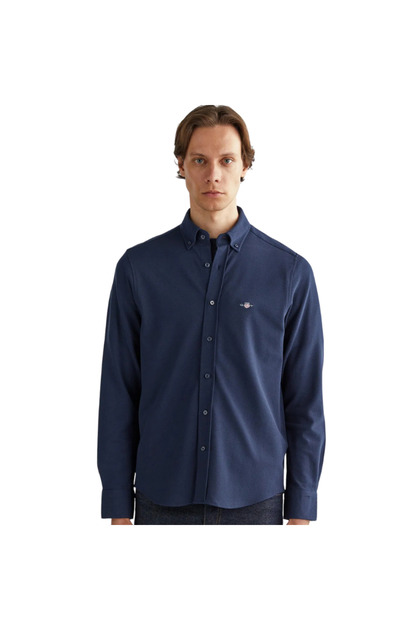 Men's Navy Blue Regular Fit Shirt
