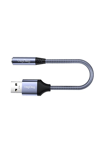 Veggieg USB-A to 3.5mm Jack Aux Mikrofon Destekli DAC Chip HiFi