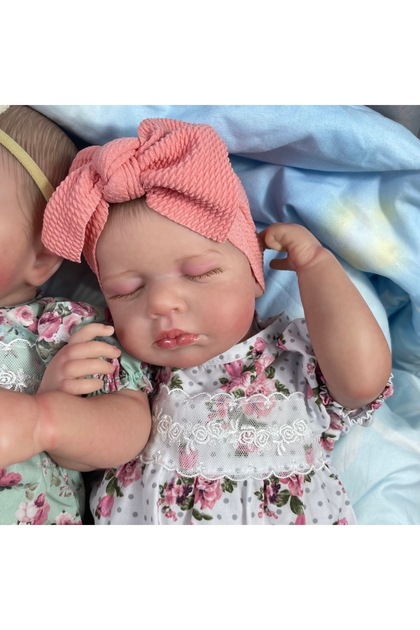 Vinyl Body Doll With Pink Clothes 20 Inch Finished Reborn Dolls LouLou Twins Girl Silicone Vinyl New