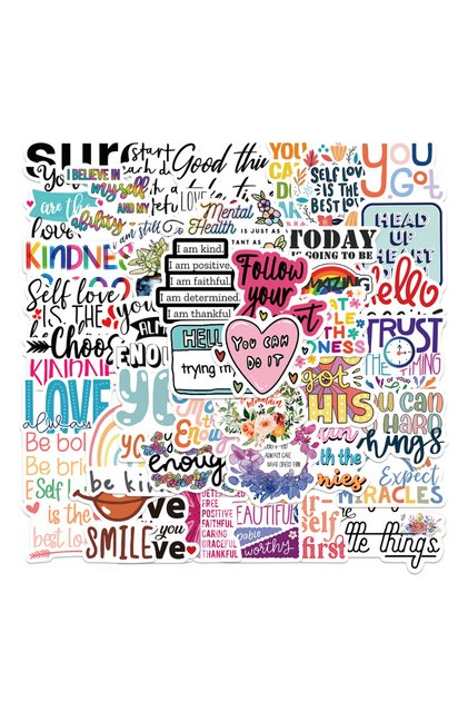 52Pcs 10/52PCS Inspirational Stickers Motivational Phrases Life Quotes Decals DIY Laptop Study Room