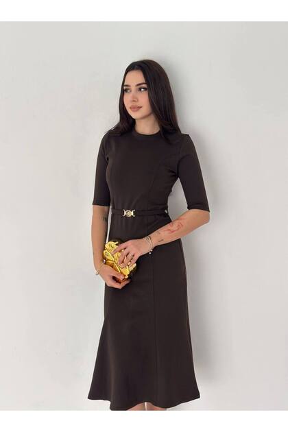 Long Dress with Belt Detail