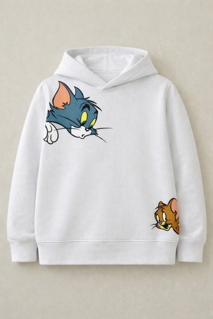 Unisex 100% Cotton Printed Kids Hooded Sweatshirt