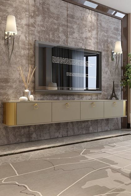 LUNE TV ÜNİTESİ Duvara Monte - Ayaklı Kullanım 240 cm