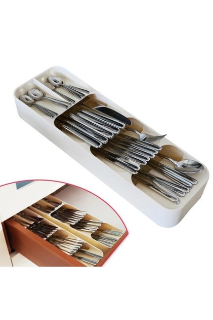 Organizers Pratik Çatal Kaşık Düzenleyici Çekmeçe Düzenleyici 4 Bölme