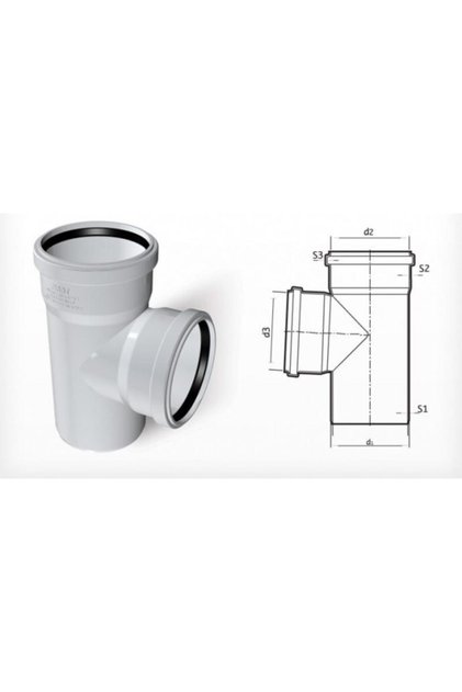 Dublex Pvc Atık Su Borusu Pimaş Te Çatal 100 X 100 Mm.