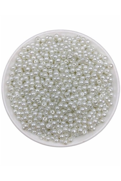 50 Gr 5mm White Glass Pearl Beads, Jewelry Making Beads (50gr,~300 Pieces)