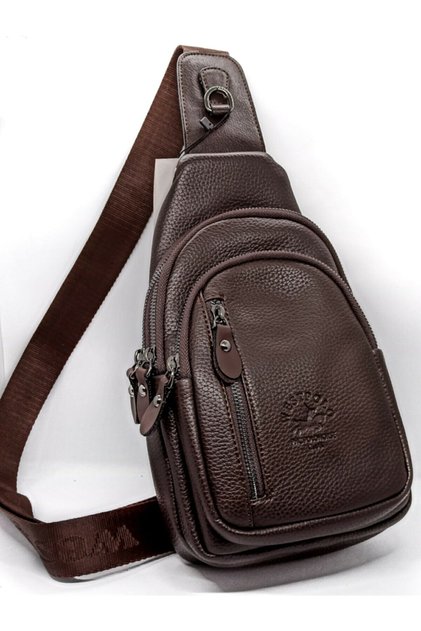 Brown Unisex Body Bag Crossbody and Chest Shoulder Strap Bag Westpolo