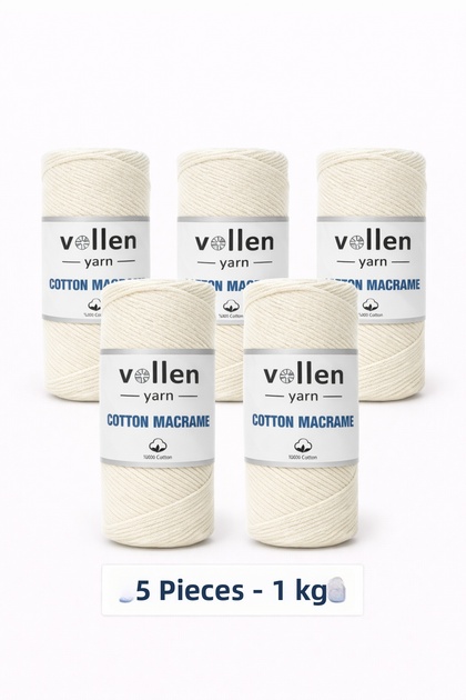 5 PCS, 1 KG, Premium Cotton Macramé Yarn, 2 mm Cotton Chain Macramé, placemat, bag yarn