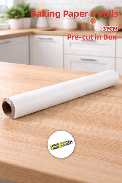 Kutulu Baking Paper - 6 Pcs - 37cm Food Contact Compatible - Pre-Cut - Fireproof Paper