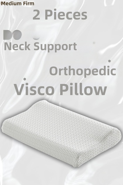 Neck Support Pillow Visco Pillow for Neck Alignment Lux Air Comfort [2 Pieces] (Medium Soft)