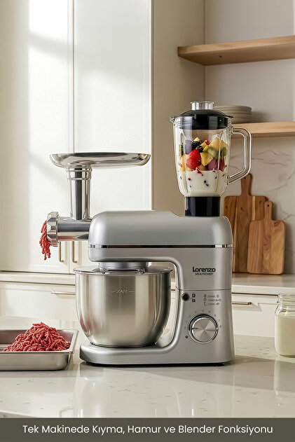 Lorenzo Multichef Stand Mixer 3in1 Hamur Yoğurma Blender Et Kıyma
