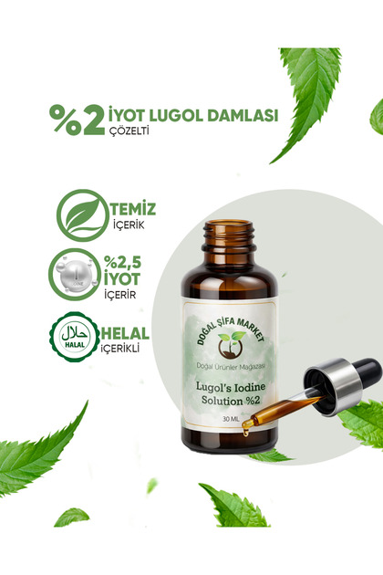 Iodine Drop 2% 30 ml Bottle with Dropper Lugol Solution 2%