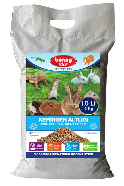 Doğal Çam Talaşı Pelet Kemirgen Hamster Altlığı 5 Kg 9 L