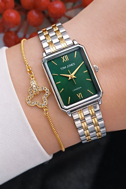 Original 2 Years Warranty Women's Wristwatch Silver Color Steel Band + Bracelet Gift