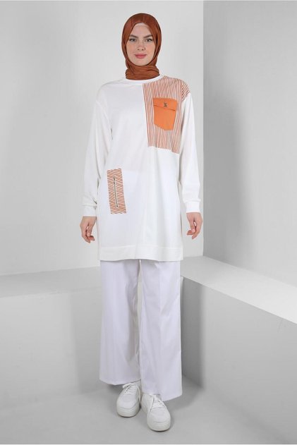 STRIPED DETAIL CREW NECK TRACKSUIT TUNIC 43804