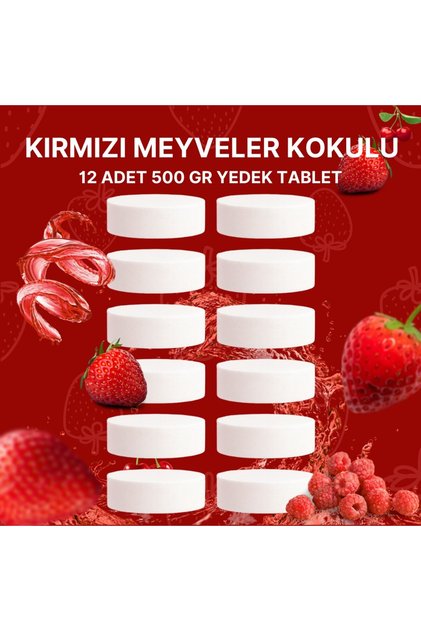 6 Adet 2x500GR - KIRMIZI MEYVELER - Nem Alıcı Rutubet Giderici Yedek Tablet