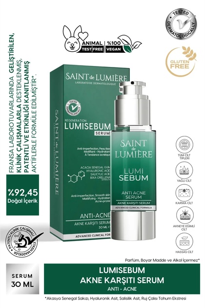 SAINT DE LUMIERE LUMISEBUM Akne,Siyah Nokta ve Leke Karşıtı,Sebum