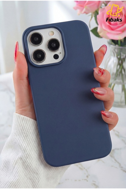Fibaks iPhone 15 Pro Kılıf Kadife Lansman Soft Yumuşak Liquid