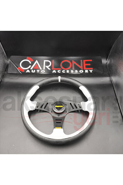 carlone Momo Spor Direksiyon 32cm Beyaz Detaylı- Yarış Spor