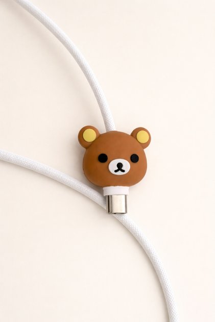 Teddy Bear Figured Cable End Accessory Compatible with Type-C Cables